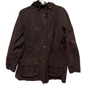 Barbour waxed cotton utility women’s jacket size 8